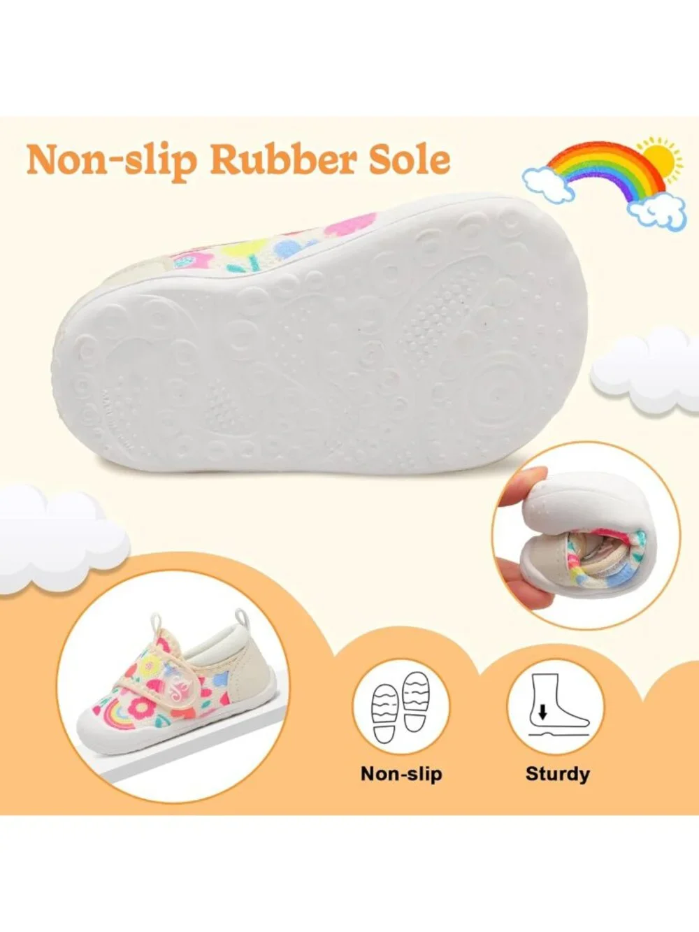Infant Baby First Walker Shoes for Boys & Girls - Barefoot Sneakers with Wide